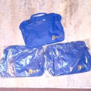 Navy (3) pack of laptop buffle bags @*SEE PICS** "PHARMACIA & UPJOHN" *VINTAGE*